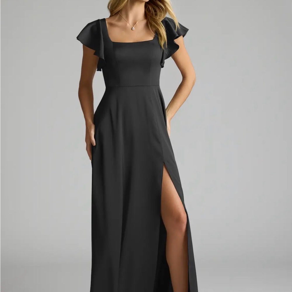 Azazie Bondi Stretch
Black A-Line Bow Stretch Satin Dress